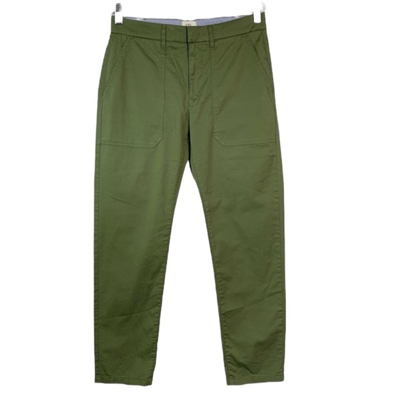 J. CREW Slim Boyfriend Chino Relaxed and Cropped in Olive Green Size 26 - Picture 2 of 10